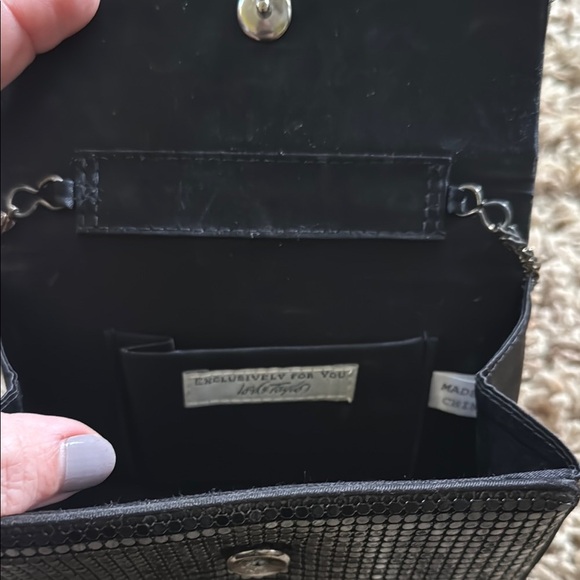 Sleek Black Textured Clutch with Wristlet - Picture 6 of 6